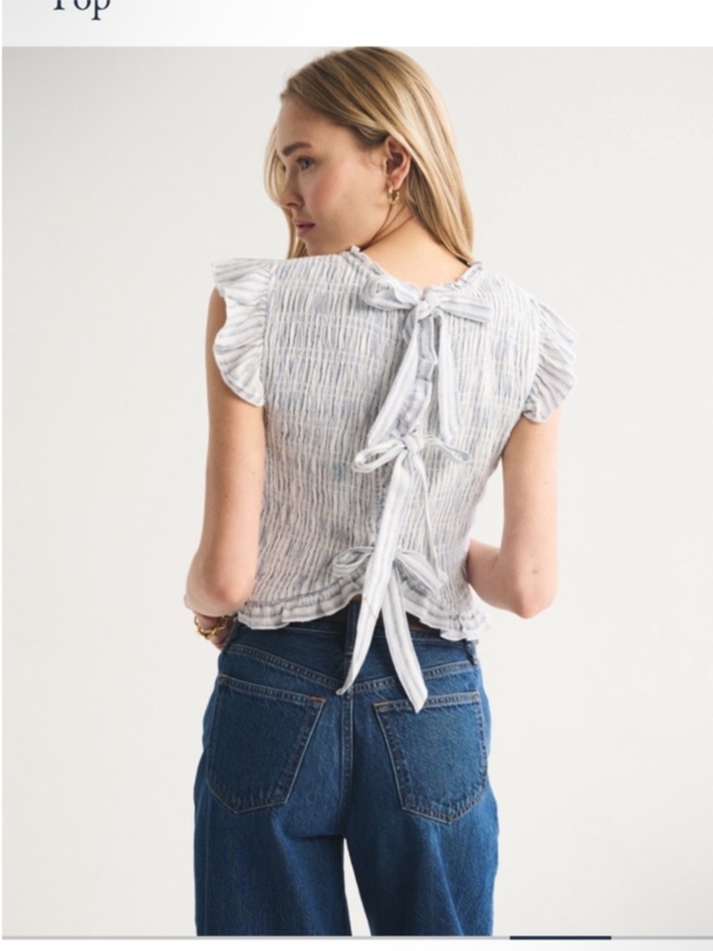 Abercrombie Linen Blend
Smocked Tie Back Top Shirt
NWT Medium Sold Out Online